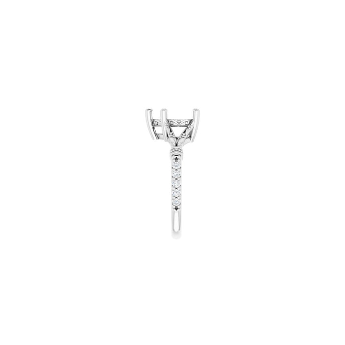 Platinum 9x9 mm Heart 1/6 CTW Lab-Grown Diamond Semi-Set Engagement Ring
