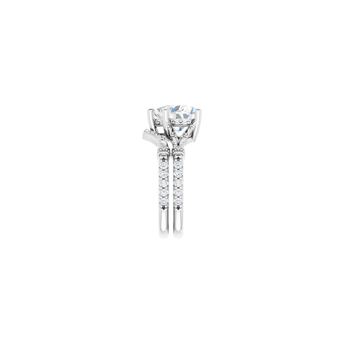 Platinum 9x9 mm Heart 1/6 CTW Lab-Grown Diamond Semi-Set Engagement Ring
