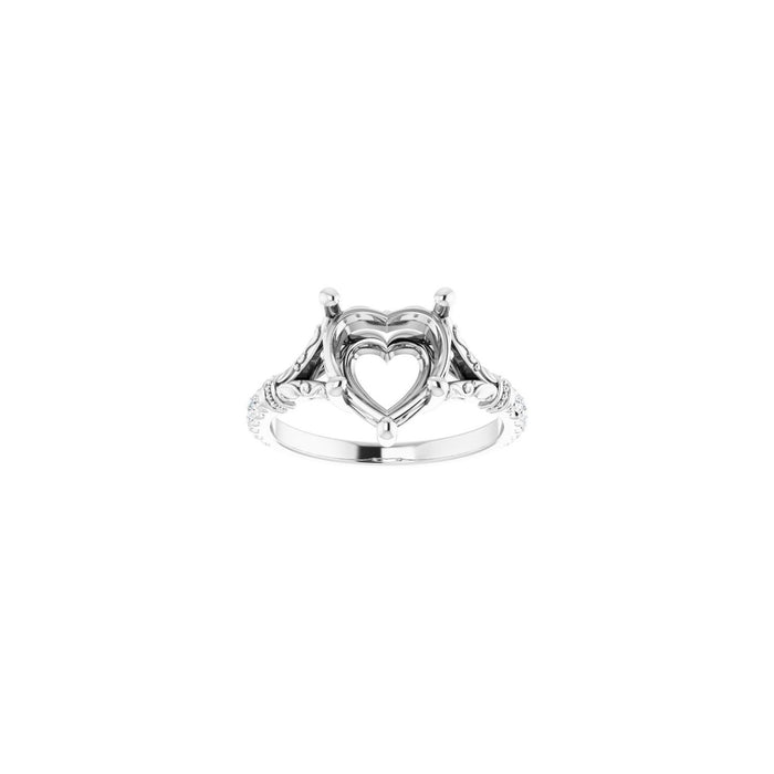 Platinum 9x9 mm Heart 1/6 CTW Lab-Grown Diamond Semi-Set Engagement Ring