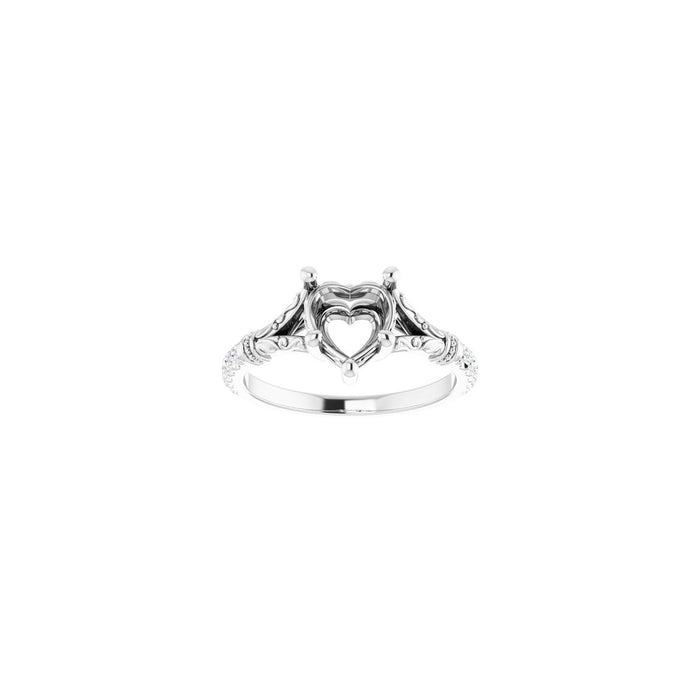 14K White Gold 7x7 mm Heart 1/6 CTW Lab-Grown Diamond Semi-Set Engagement Ring