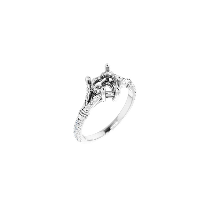 14K White Gold 7x7 mm Heart 1/6 CTW Lab-Grown Diamond Semi-Set Engagement Ring