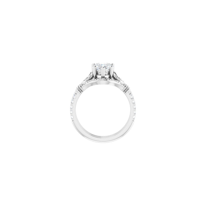 14K White Gold 7x7 mm Heart 1/6 CTW Lab-Grown Diamond Semi-Set Engagement Ring