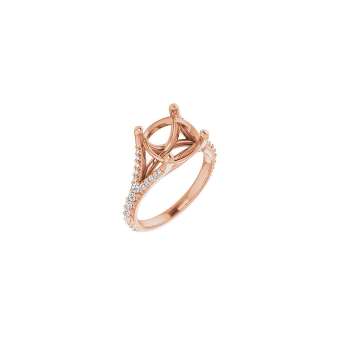 14K Rose Gold 9x9 mm Cushion 3/8 CTW Lab-Grown Semi-Set Engagement Ring