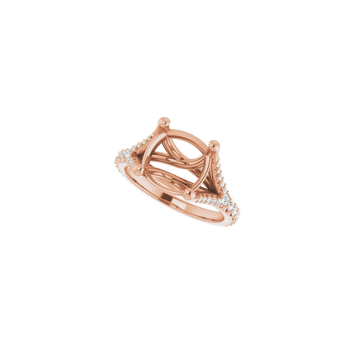 14K Rose Gold 9x9 mm Cushion 3/8 CTW Lab-Grown Semi-Set Engagement Ring