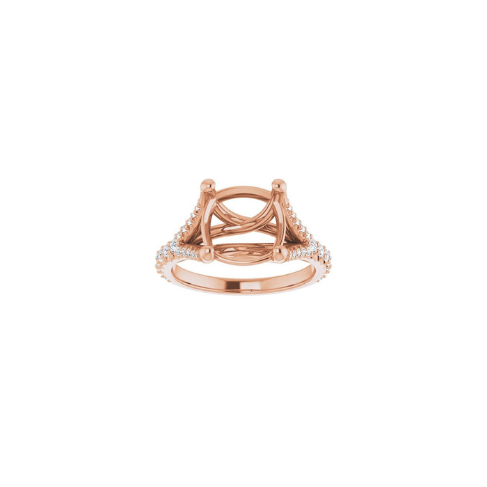 14K Rose Gold 9x9 mm Cushion 3/8 CTW Lab-Grown Semi-Set Engagement Ring
