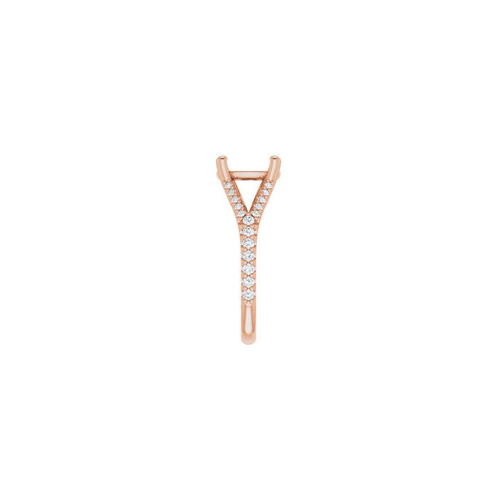 14K Rose Gold 9x9 mm Cushion 3/8 CTW Lab-Grown Semi-Set Engagement Ring