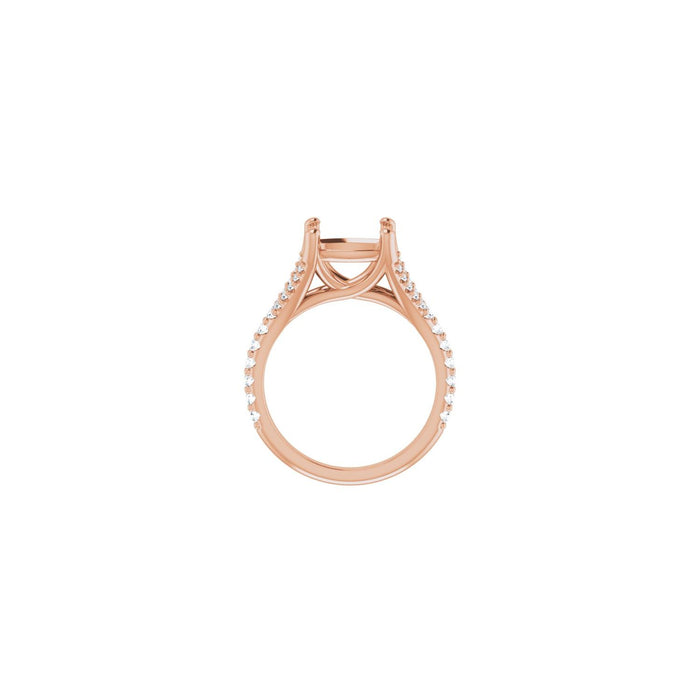 14K Rose Gold 9x9 mm Cushion 3/8 CTW Lab-Grown Semi-Set Engagement Ring