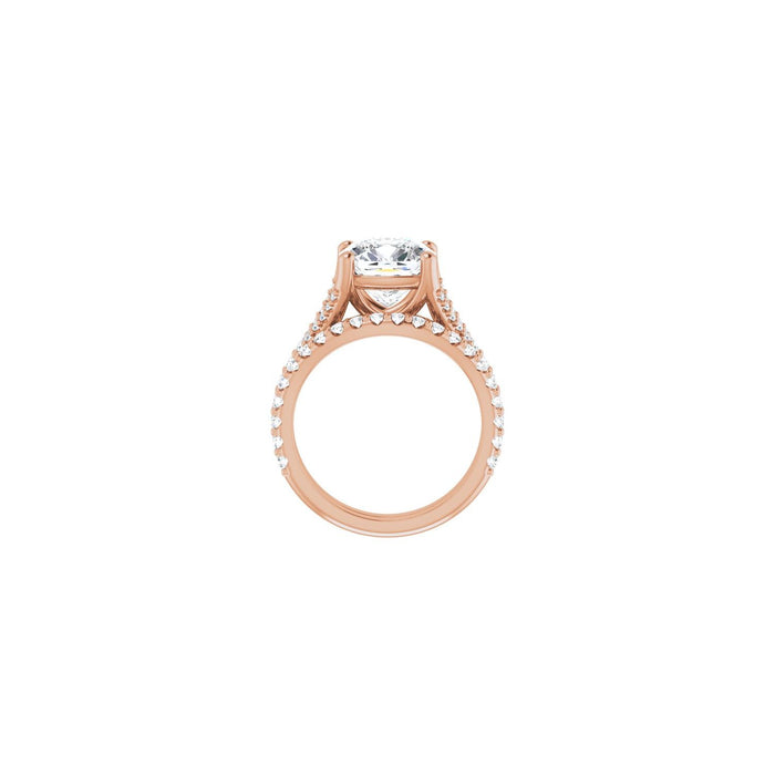 14K Rose Gold 9x9 mm Cushion 3/8 CTW Lab-Grown Semi-Set Engagement Ring