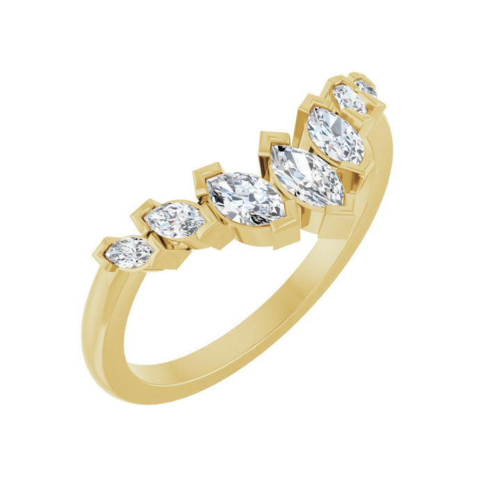 14K Yellow Gold 1/2 CTW Lab-Grown Diamond Contour Band