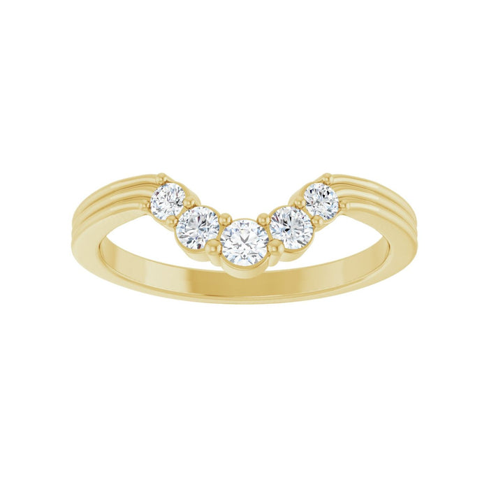 14K Yellow Gold 1/4 CTW Lab-Grown Diamond Contour Band