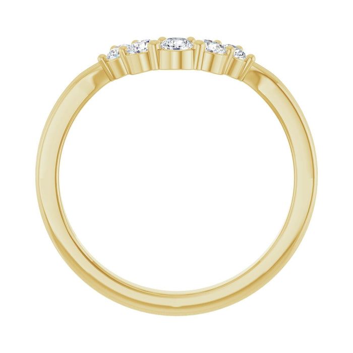 14K Yellow Gold 1/4 CTW Lab-Grown Diamond Contour Band