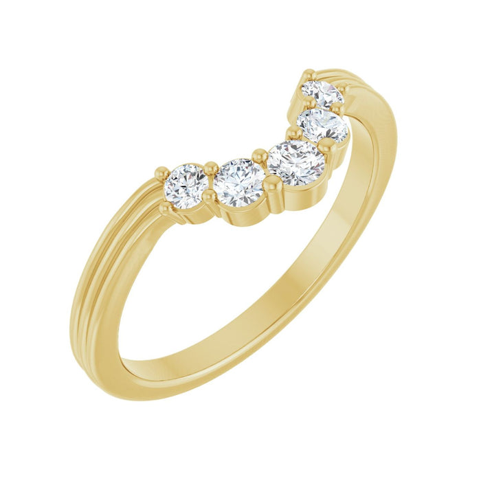 14K Yellow Gold 1/4 CTW Lab-Grown Diamond Contour Band