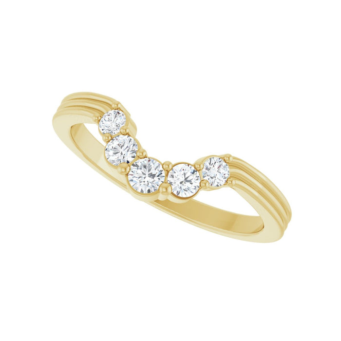 14K Yellow Gold 1/4 CTW Lab-Grown Diamond Contour Band