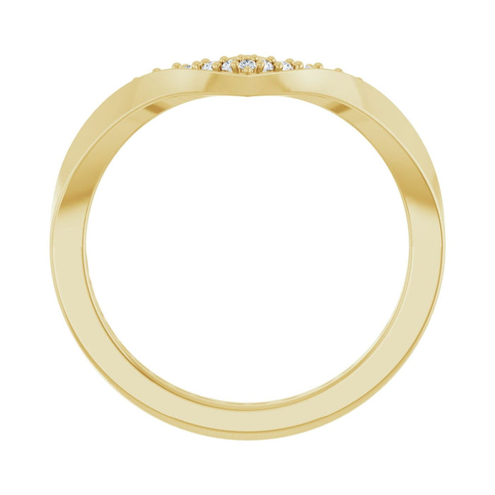 14K Yellow Gold 1/10 CTW Lab-Grown Diamond Contour Band