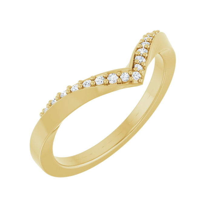 14K Yellow Gold 1/10 CTW Lab-Grown Diamond Contour Band