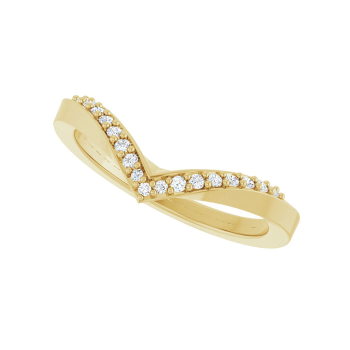 14K Yellow Gold 1/10 CTW Lab-Grown Diamond Contour Band