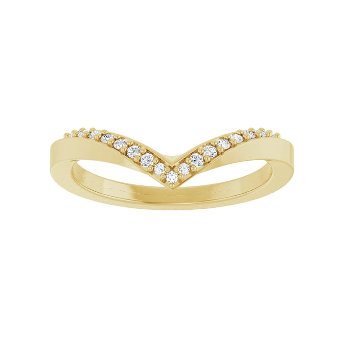 14K Yellow Gold 1/10 CTW Lab-Grown Diamond Contour Band