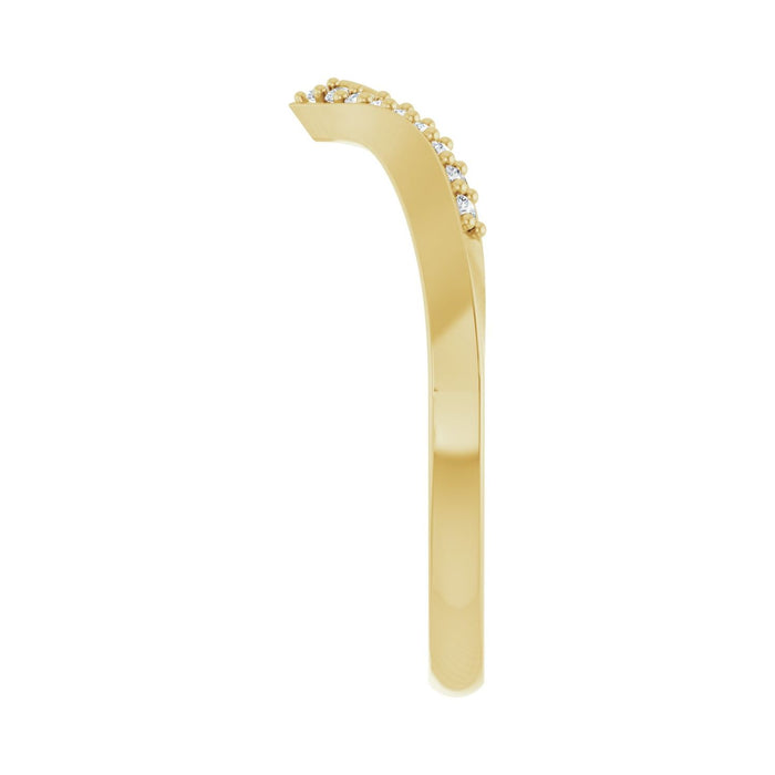 14K Yellow Gold 1/10 CTW Lab-Grown Diamond Contour Band