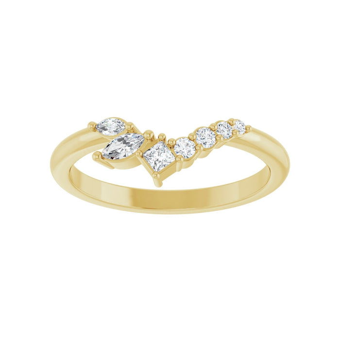 14K Yellow Gold 1/5 CTW Lab-Grown Diamond Contour Band