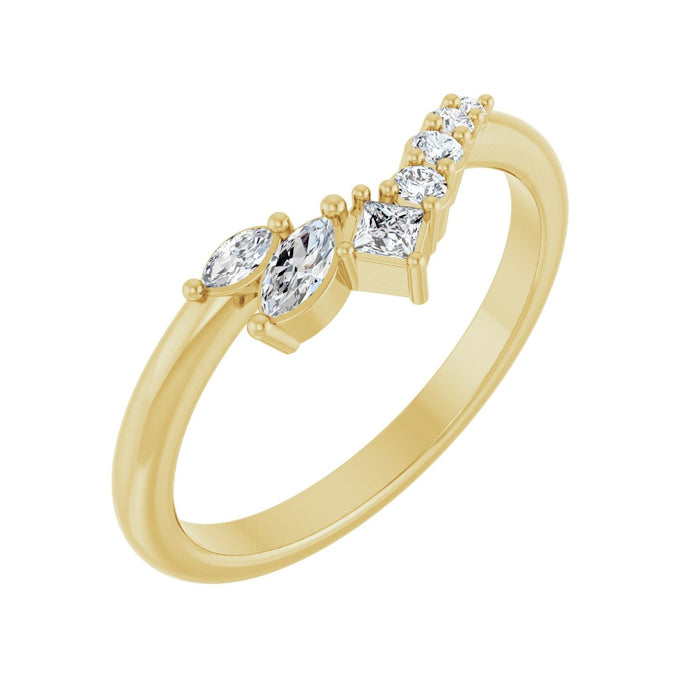 14K Yellow Gold 1/5 CTW Lab-Grown Diamond Contour Band