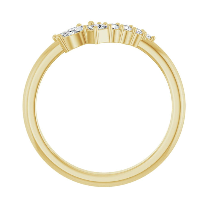 14K Yellow Gold 1/5 CTW Lab-Grown Diamond Contour Band