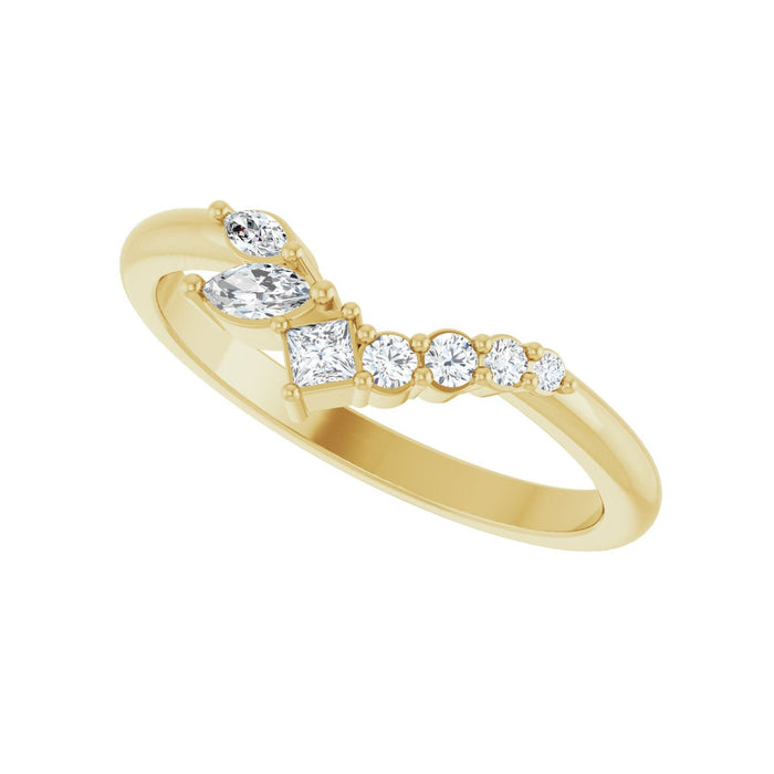 14K Yellow Gold 1/5 CTW Lab-Grown Diamond Contour Band