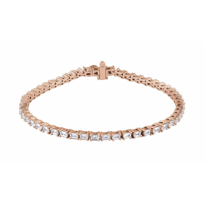 14K Rose Gold 5 CTW Lab-Grown Diamond Line 7" Bracelet