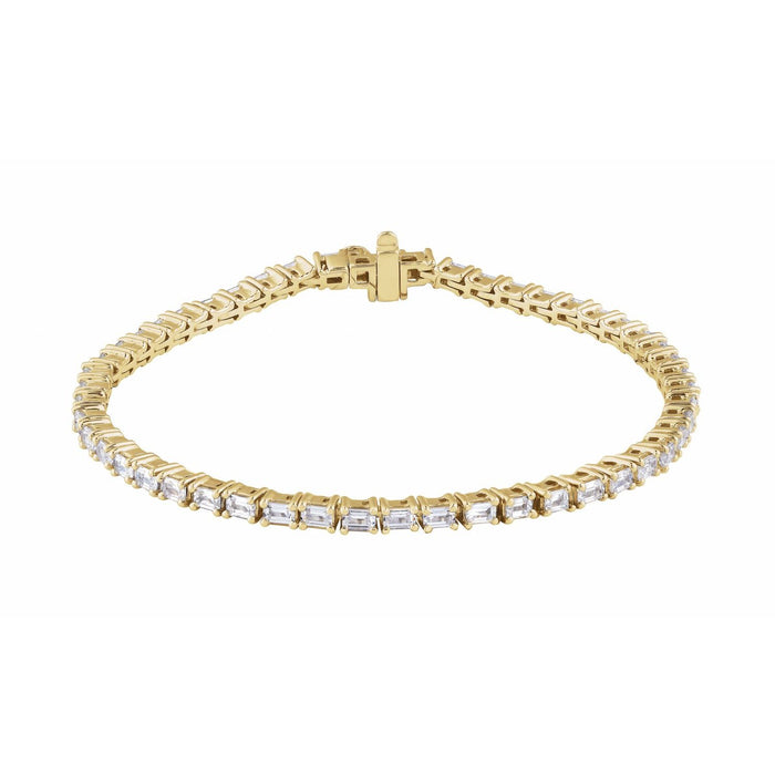 14K Yellow Gold 5 CTW Lab-Grown Diamond Line 7" Bracelet