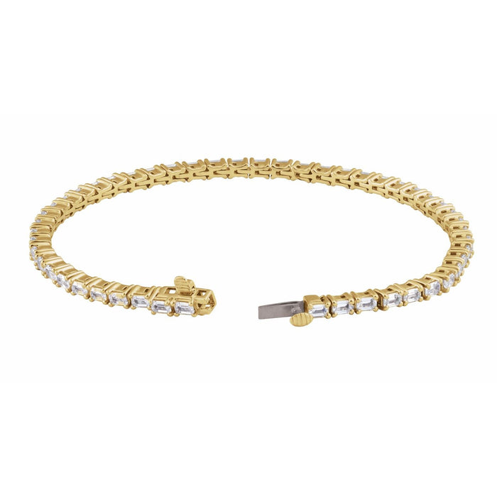 14K Yellow Gold 5 CTW Lab-Grown Diamond Line 7" Bracelet