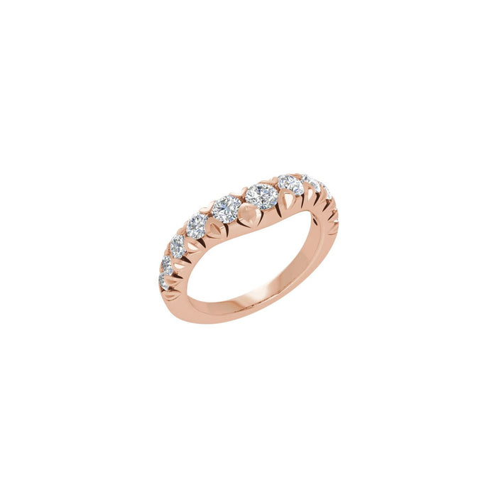 14K Rose Gold 1 CTW Lab-Grown Diamond Contour Band
