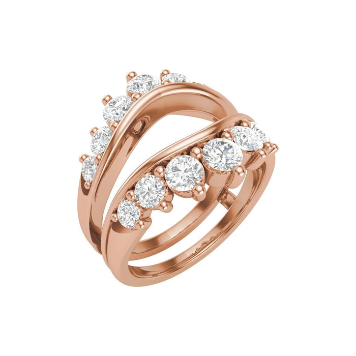 14K Rose Gold 1 1/2 Lab-Grown Diamond Ring Guard