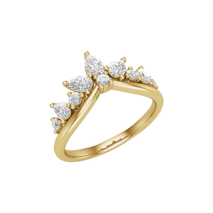 14K Yellow Gold 3/4 CTW Lab-Grown Diamond Contour Band