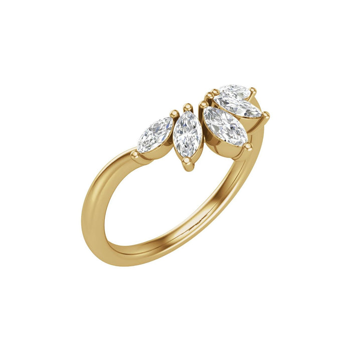 14K Yellow Gold 3/8 CTW Lab-Grown Diamond Contour Band