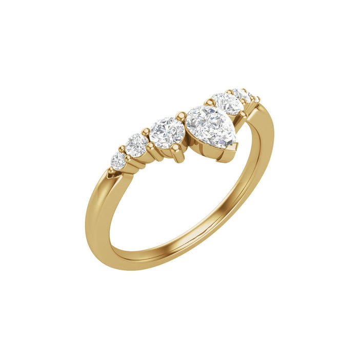 14K Yellow Gold 1/2 CTW Lab-Grown Diamond Contour Band