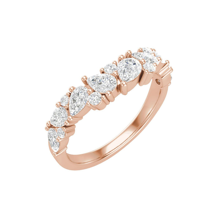 14K Rose Gold 1 CTW Lab-Grown Diamond Contour Band