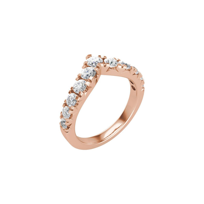 14K Rose Gold 1 CTW Lab-Grown Diamond Contour Band
