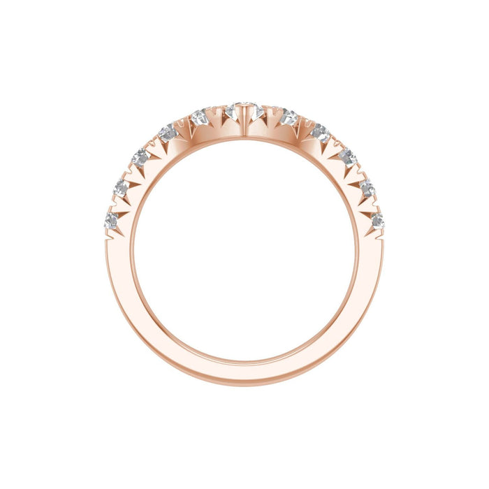 14K Rose Gold 1 CTW Lab-Grown Diamond Contour Band