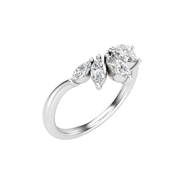 14K White Gold 3/8 CTW Lab-Grown Diamond Contour Band
