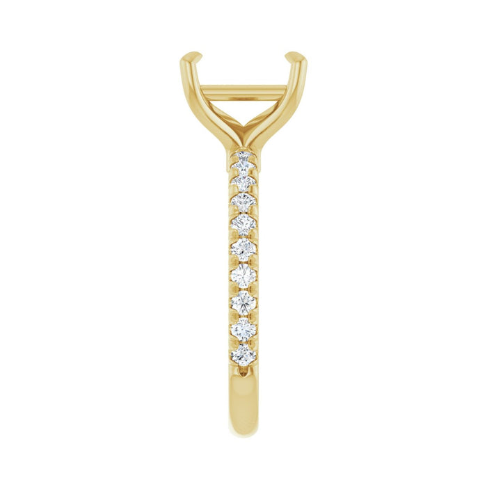 14K Yellow Gold 7.5x7.5 mm Square 1/2 CTW Lab-Grown Diamond Semi-Set Engagement Ring