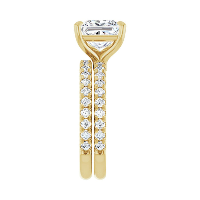 14K Yellow Gold 7.5x7.5 mm Square 1/2 CTW Lab-Grown Diamond Semi-Set Engagement Ring