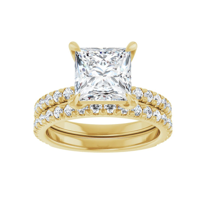14K Yellow Gold 7.5x7.5 mm Square 1/2 CTW Lab-Grown Diamond Semi-Set Engagement Ring