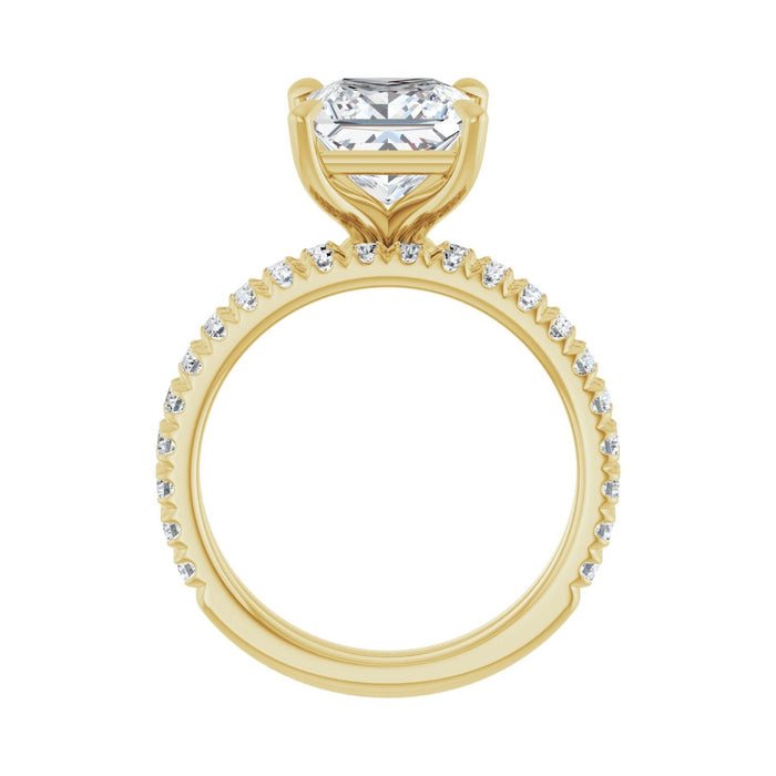 14K Yellow Gold 7.5x7.5 mm Square 1/2 CTW Lab-Grown Diamond Semi-Set Engagement Ring