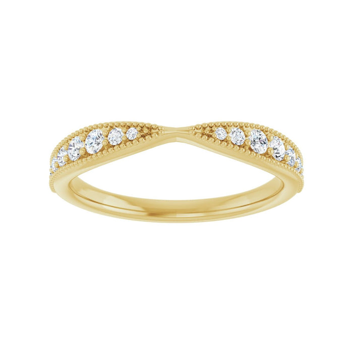 14K Yellow Gold 1/4 CTW Lab-Grown Diamond Contour Band