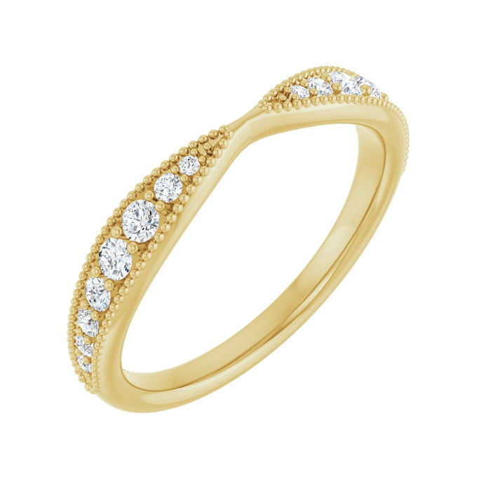 14K Yellow Gold 1/4 CTW Lab-Grown Diamond Contour Band