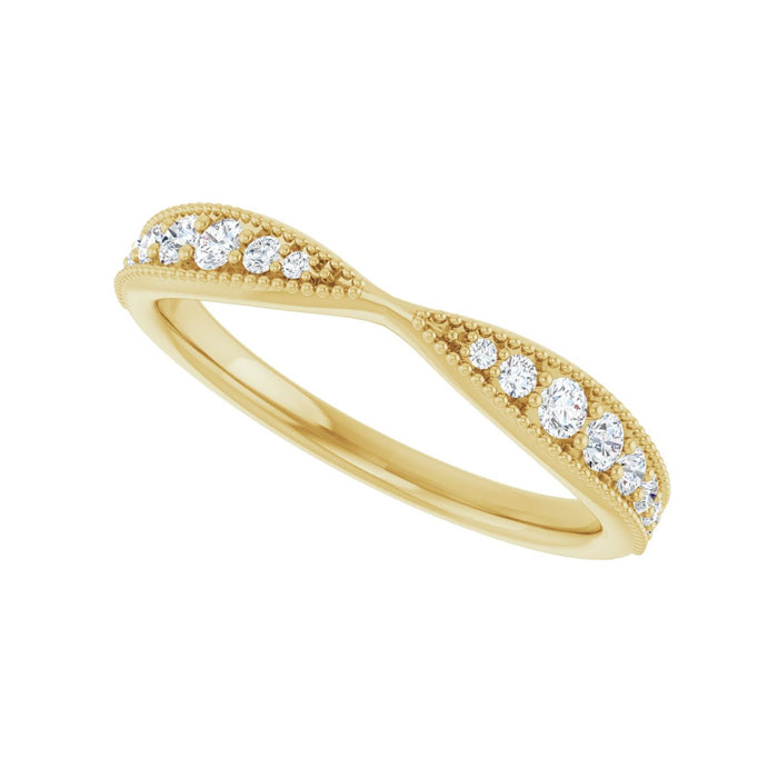 14K Yellow Gold 1/4 CTW Lab-Grown Diamond Contour Band
