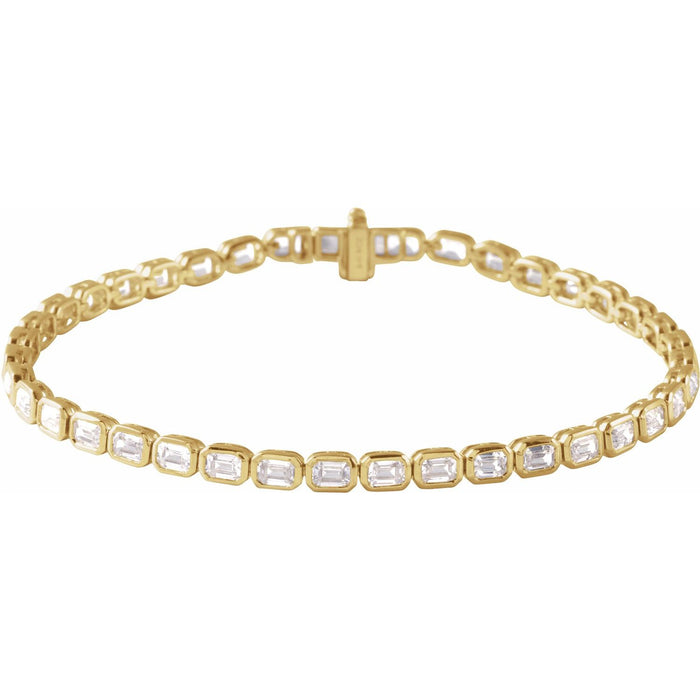 14K Yellow Gold 6 1/4 CTW Lab-Grown Diamond Line 7" Bracelet