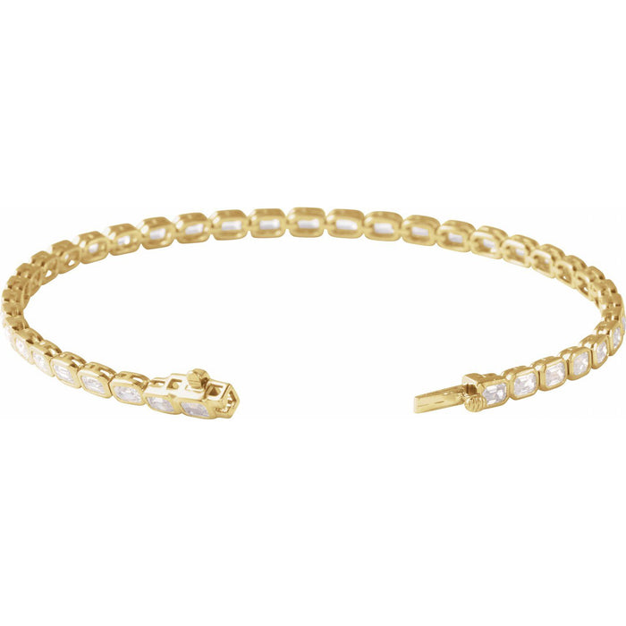 14K Yellow Gold 6 1/4 CTW Lab-Grown Diamond Line 7" Bracelet