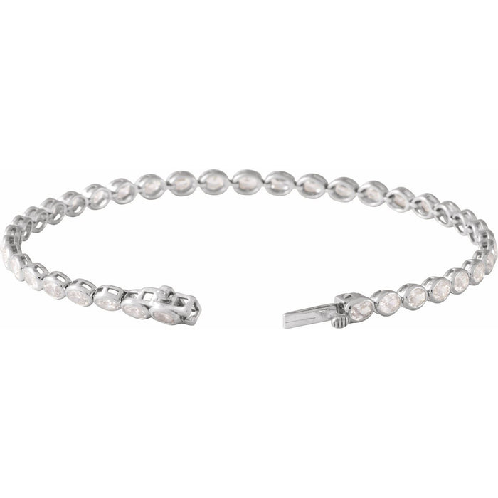 Sterling Silver 4 CTW Lab-Grown Diamond Line 7" Bracelet