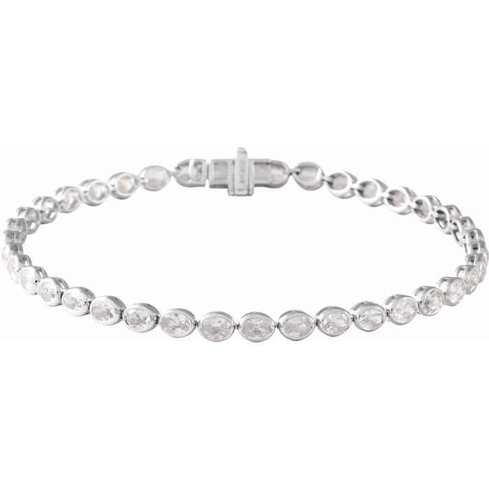 Sterling Silver 4 CTW Lab-Grown Diamond Line 7" Bracelet