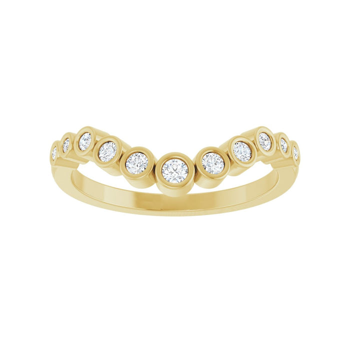14K Yellow Gold 1/5 CTW Lab-Grown Diamond Contour Band